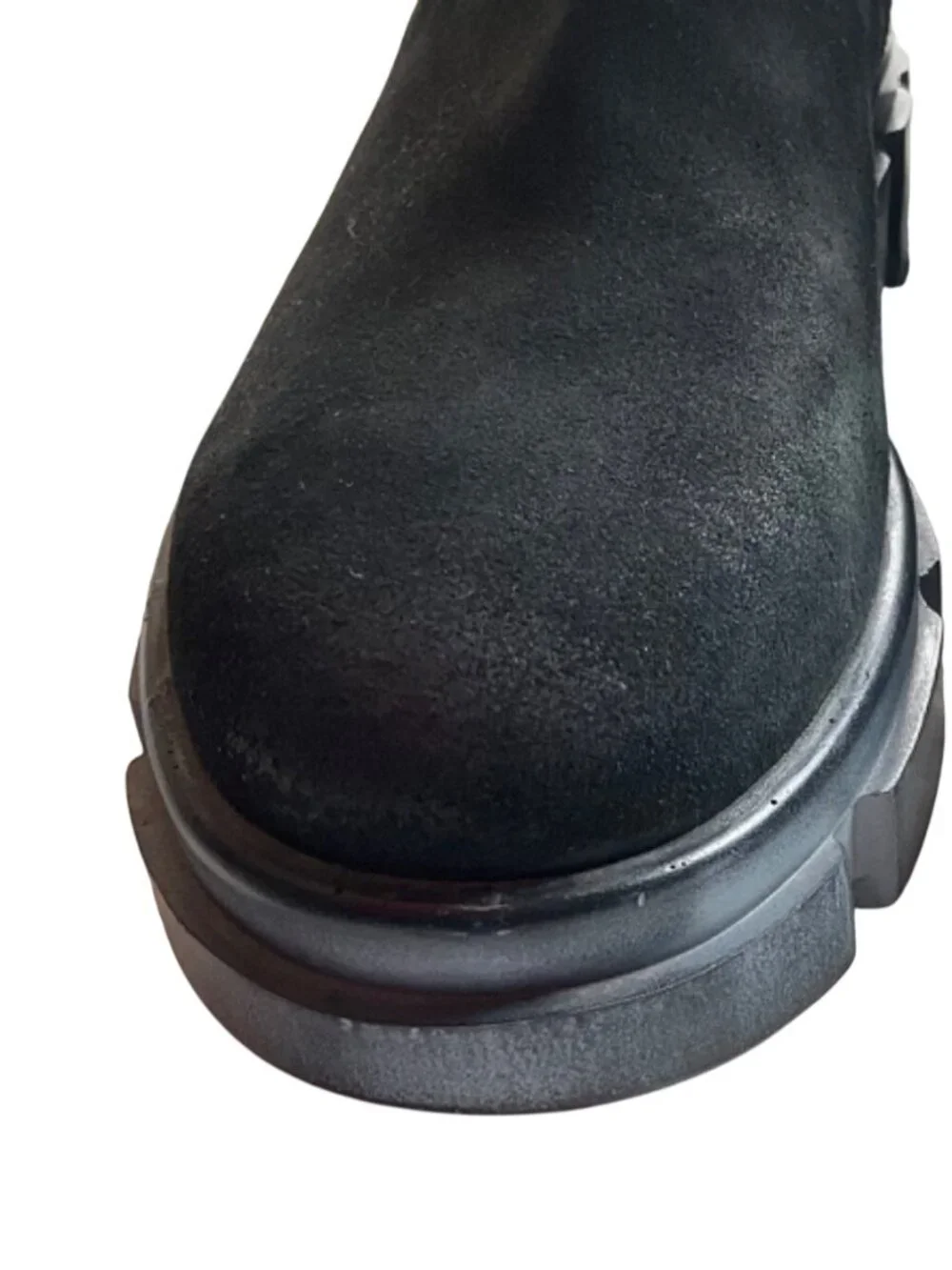 Free People 38 US 7.5-8 Brooks Chelsea Boots Distressed Suede Black Grunge